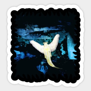 Angel's Guiding Light in a Cave of Darkness Sticker